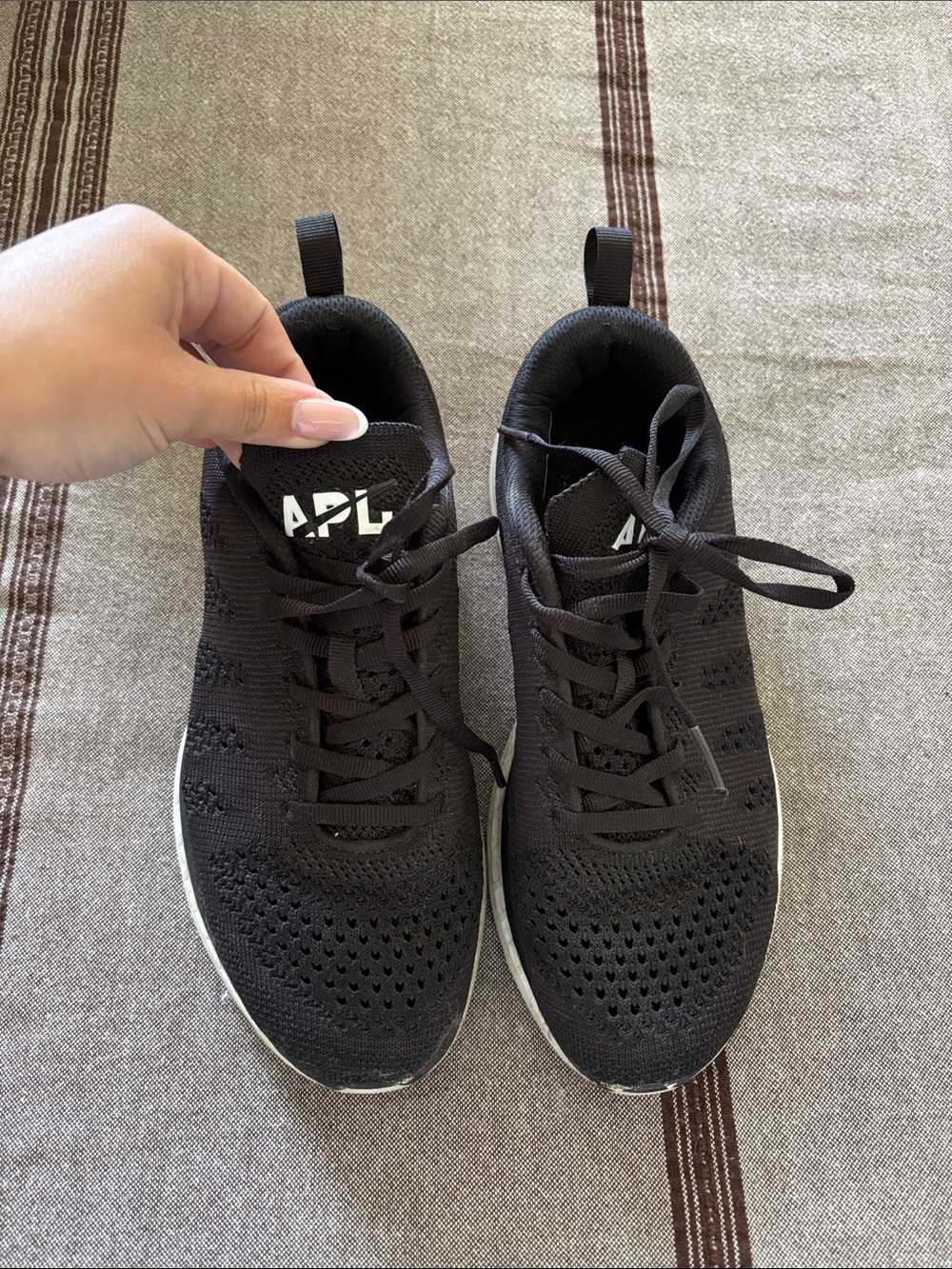 APL Black Knit Athletic Sneakers with White Midsole
